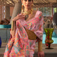Rajwada Women Festive Pink Silk Blend Woven Saree With Unstitched Blouse