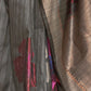 Rajwada Women Grey Silk Blend Woven Saree With Unstitched Blouse