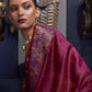Rajwada Women Violet Organza Woven Saree With Unstitched Blouse