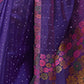 Rajwada Women Purple Organza Woven Saree With Unstitched Blouse