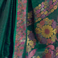Rajwada Women Green Organza Woven Saree With Unstitched Blouse