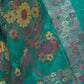 Rajwada Women Sea Green Organza Woven Saree With Unstitched Blouse