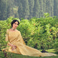 Rajwada Beige Linen Tissue Saree for Women With Unstitched Blouse