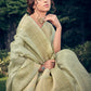 Rajwada Light Green Linen Tissue Saree for Women With Unstitched Blouse
