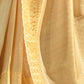 Rajwada Women Gold Linen Woven Saree With Unstitched Blouse