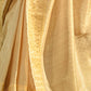 Rajwada Yellow Linen Tissue Saree for Women With Unstitched Blouse