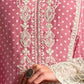 Rajwada Pink Cotton Blend  Embroidered Semi-Stitched Kurta Set For Women