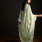 Rajwada Green Cotton Blend  Embroidered Semi-Stitched Kurta Set For Women