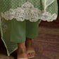 Rajwada Green Cotton Blend  Embroidered Semi-Stitched Kurta Set For Women