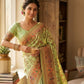 Rajwada Light Green Silk Blend Woven Saree For Women