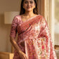 Rajwada Light Pink Silk Blend Woven Saree For Women