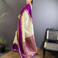 Rajwada Purple Silk Blend Woven Saree For Women