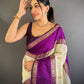 Rajwada Purple Silk Blend Woven Saree For Women