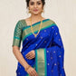 Rajwada Royal  Blue Silk Blend Woven Saree For Women