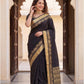 Rajwada Black Silk Blend Woven Saree For Women