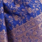 Rajwada Royal Blue Silk Blend Woven Saree For Women