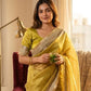 Rajwada Gold Silk Blend Woven Saree For Women
