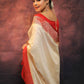 Rajwada Cream Silk Blend Woven Saree For Women