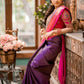 Rajwada Violet Silk Blend Woven Saree For Women