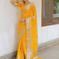 Rajwada Yellow Silk Blend Woven Saree For Women