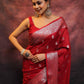 Rajwada Red Silk Woven Saree For Women