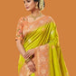 Rajwada Lime Green Silk Blend Woven Saree For Women