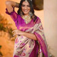 Rajwada Dark Pink Silk Printed Saree For Women