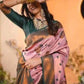 Rajwada Light Pink Silk Printed Saree For Women