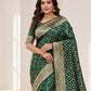 Rajwada Dark Green Silk Printed Saree For Women