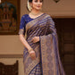Rajwada Blue Silk Woven Saree For Women