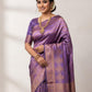 Rajwada Purple Silk Woven Saree For Women