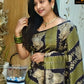 Rajwada Olive Green Silk Blend Woven Saree For Women