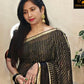 Rajwada Black Silk Blend Woven Saree For Women