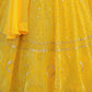 Rajwada Yellow Georgette Embellished Semi Stitched Lehenga With Unstitched Blouse For Women