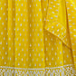 Rajwada Yellow Georgette Embellished Semi Stitched Lehenga With Unstitched Blouse For Women