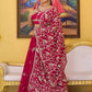 Rajwada Magenta Georgette Embroidered Semi Stitched Lehenga With Unstitched Blouse For Women