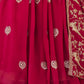 Rajwada Magenta Georgette Embroidered Semi Stitched Lehenga With Unstitched Blouse For Women