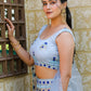 Rajwada Blue Net Embroidered Semi Stitched Lehenga With Unstitched Blouse For Women