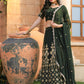 Rajwada Green Georgette Embroidered Semi Stitched Lehenga With Unstitched Blouse For Women