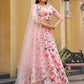 Rajwada Pink Silk Embroidered Semi Stitched Lehenga With Unstitched Blouse For Women