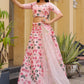 Rajwada Pink Silk Embroidered Semi Stitched Lehenga With Unstitched Blouse For Women