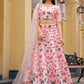 Rajwada Pink Silk Embroidered Semi Stitched Lehenga With Unstitched Blouse For Women