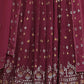 Rajwada Wine Georgette Embellished Semi Stitched Lehenga With Unstitched Blouse For Women