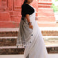 Rajwada White Cotton  Saree  With Unstitched Blouse for Women