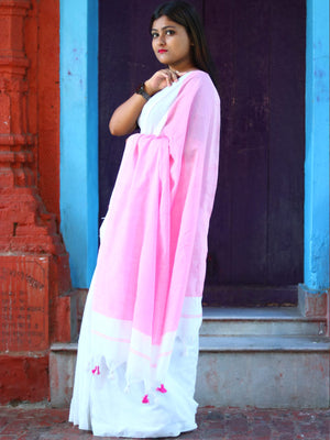 Rajwada White Cotton  Saree  With Unstitched Blouse for Women