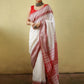 Rajwada White Cotton Saree With Unstitched Blouse For Women