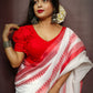 Rajwada White Cotton  Saree With Unstitched Blouse For Women