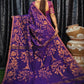 Rajwada Purple Cotton Saree With Unstitched Blouse For Women