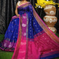 Rajwada Royal Blue Silk Blend Saree with Unstitched Blouse For Women