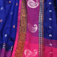 Rajwada Royal Blue Silk Blend Saree with Unstitched Blouse For Women